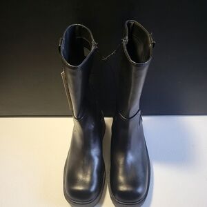 Black Women's Mid-Calf Platform Boots - No Boundaries 1